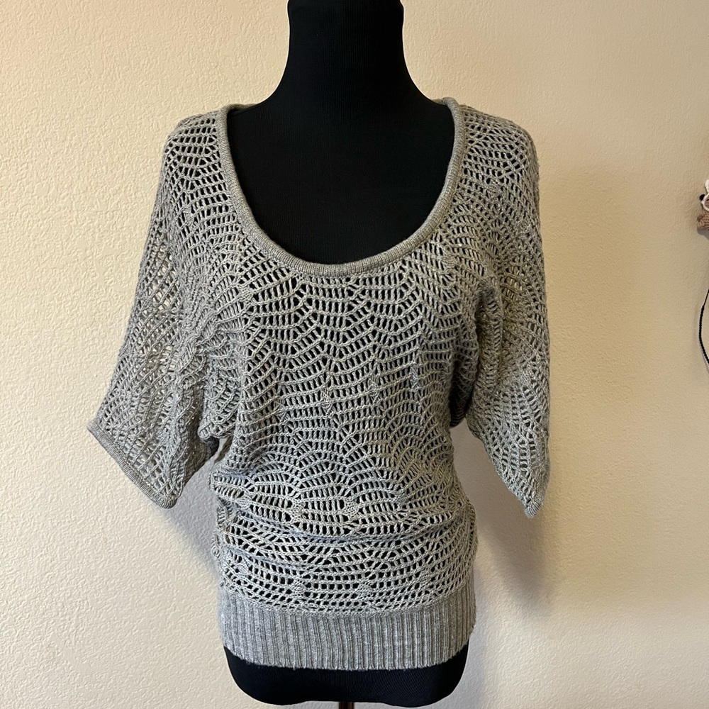 Wilfred Gray Open-Knit Sweater